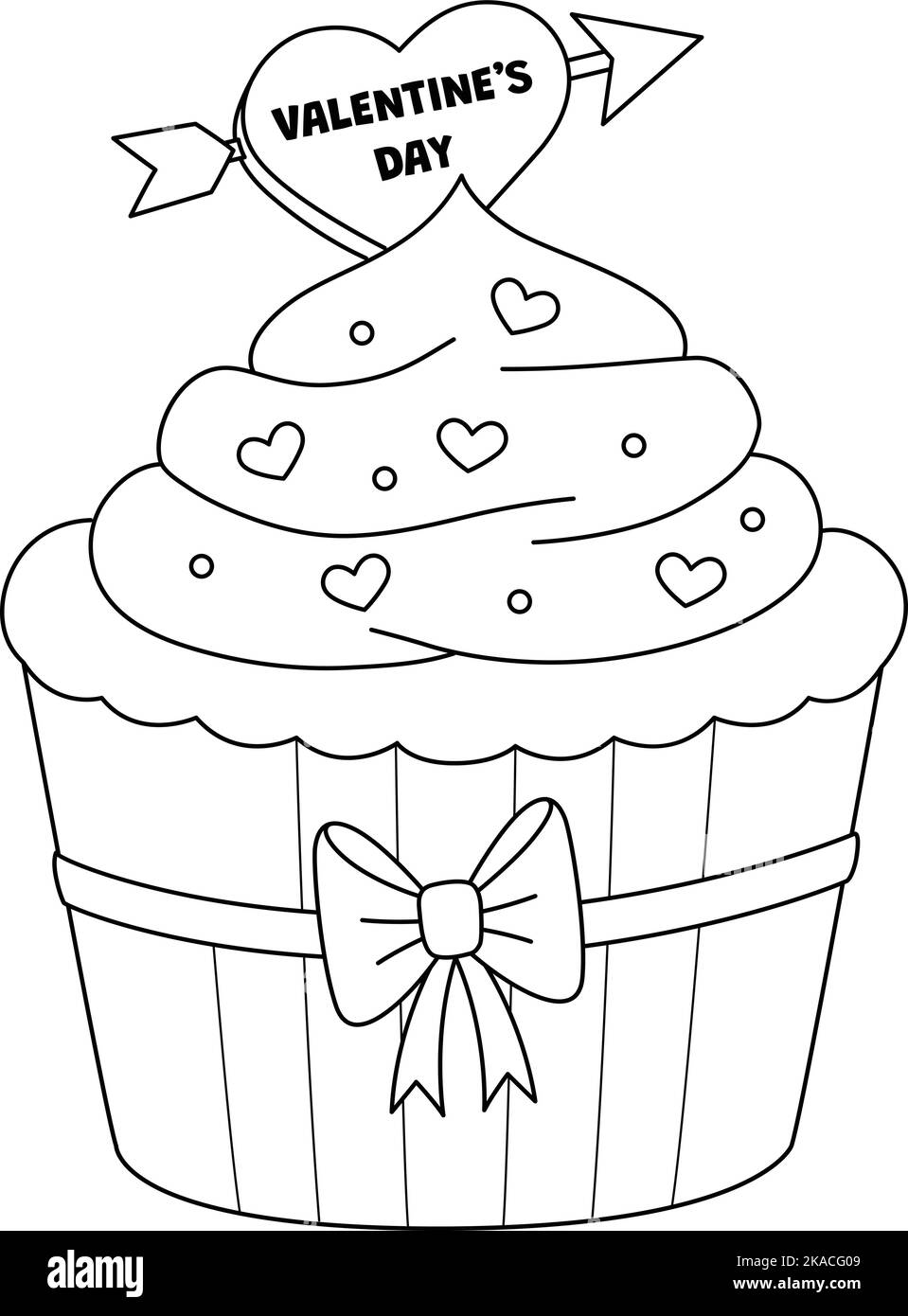 Valentines Day Cupcake Isolated Coloring Page Stock Vector Image Art Alamy