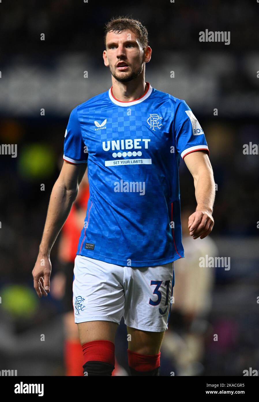 Glasgow, Scotland, 1st November 2022. Borna Barišić of Rangers during ...