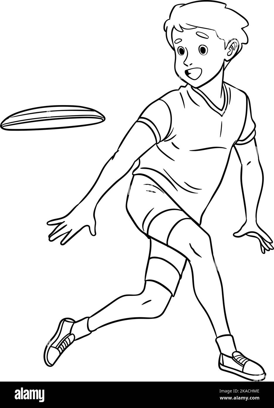 Frisbee Isolated Coloring Page for Kids Stock Vector