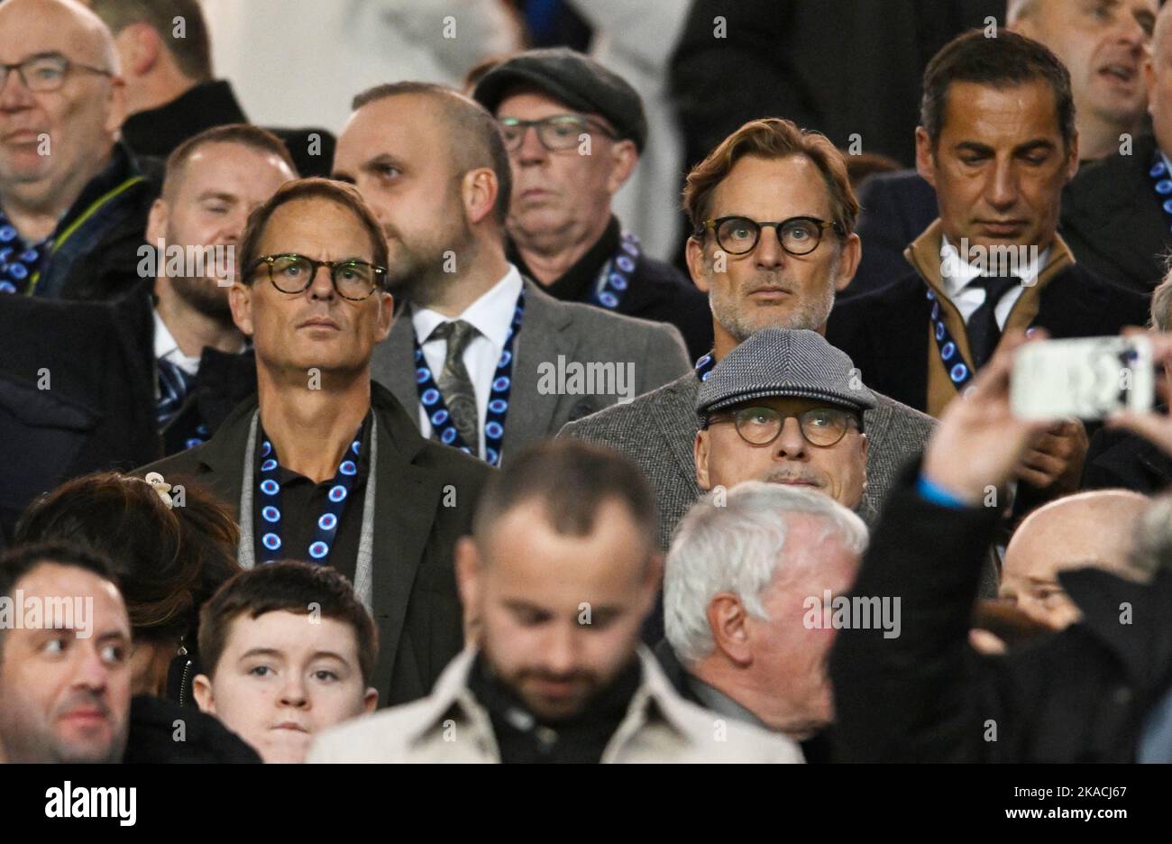 Glasgow, Scotland, 1st November 2022.   Frank and Ronald de Boer attended the UEFA Champions League match at Ibrox Stadium, Glasgow. Picture credit should read: Neil Hanna / Sportimage Stock Photo