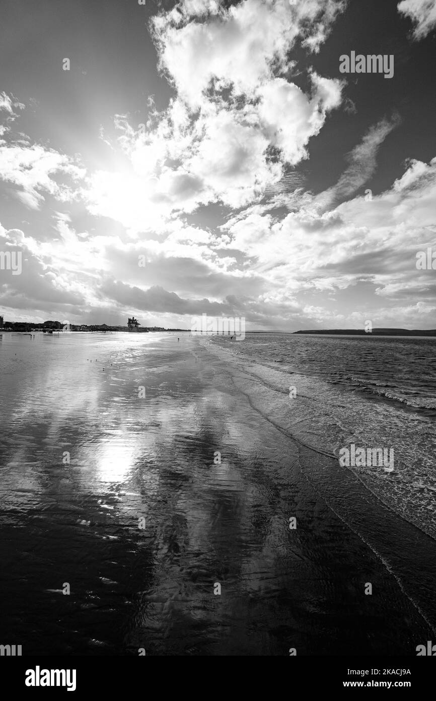 View from the Grand Pier looking south,Weston-Super-Mare, North Somerset Stock Photo