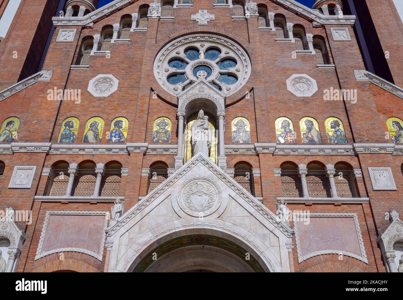 Szeged city Hungary Votive Church landmark architecture facade detail Stock Photo