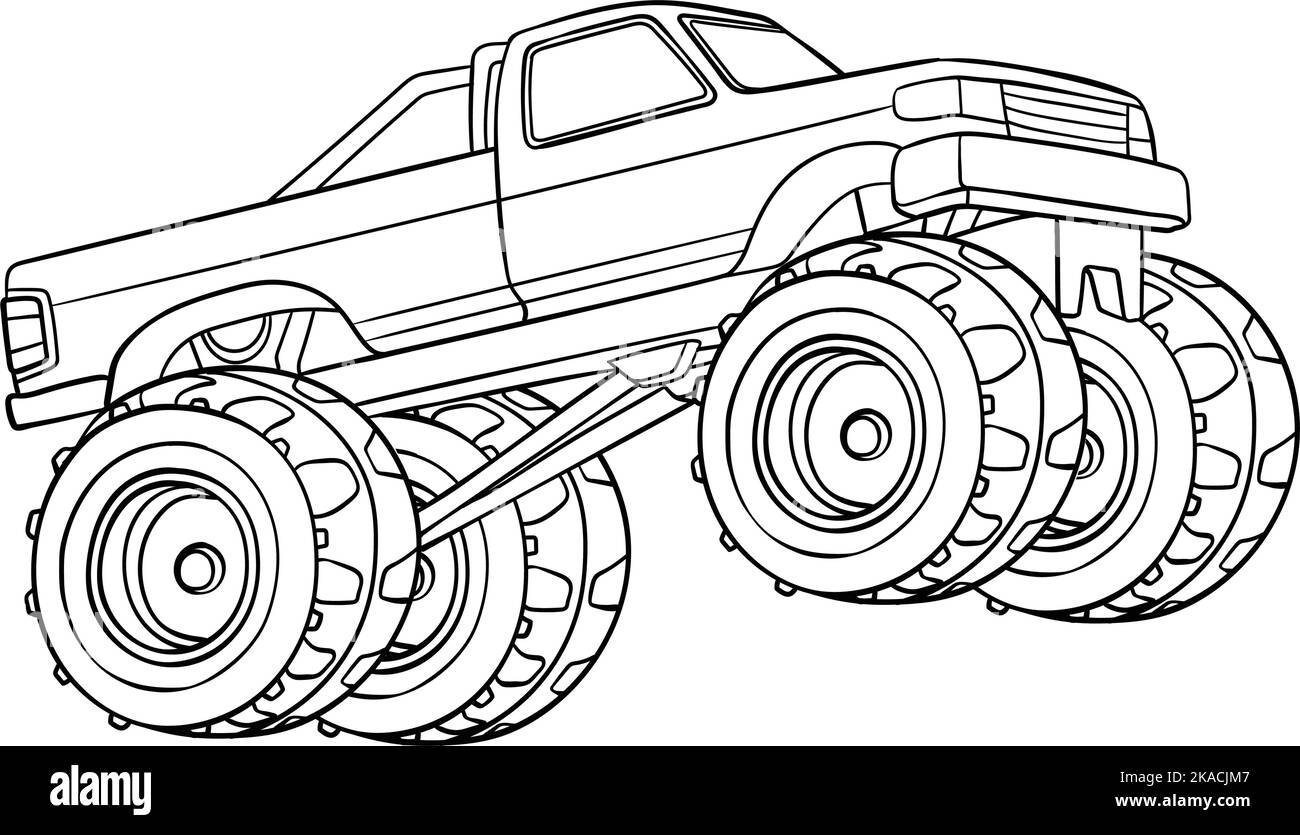 monster truck crushing car coloring pages