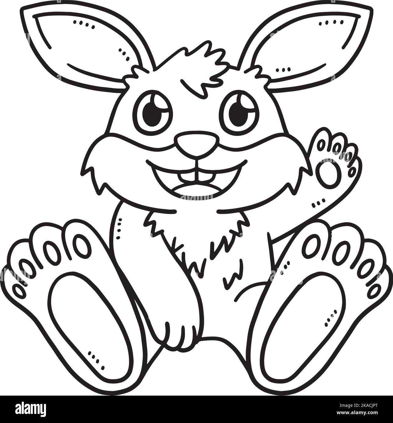 Bunny Sitting Isolated Coloring Page for Kids Stock Vector Image & Art ...