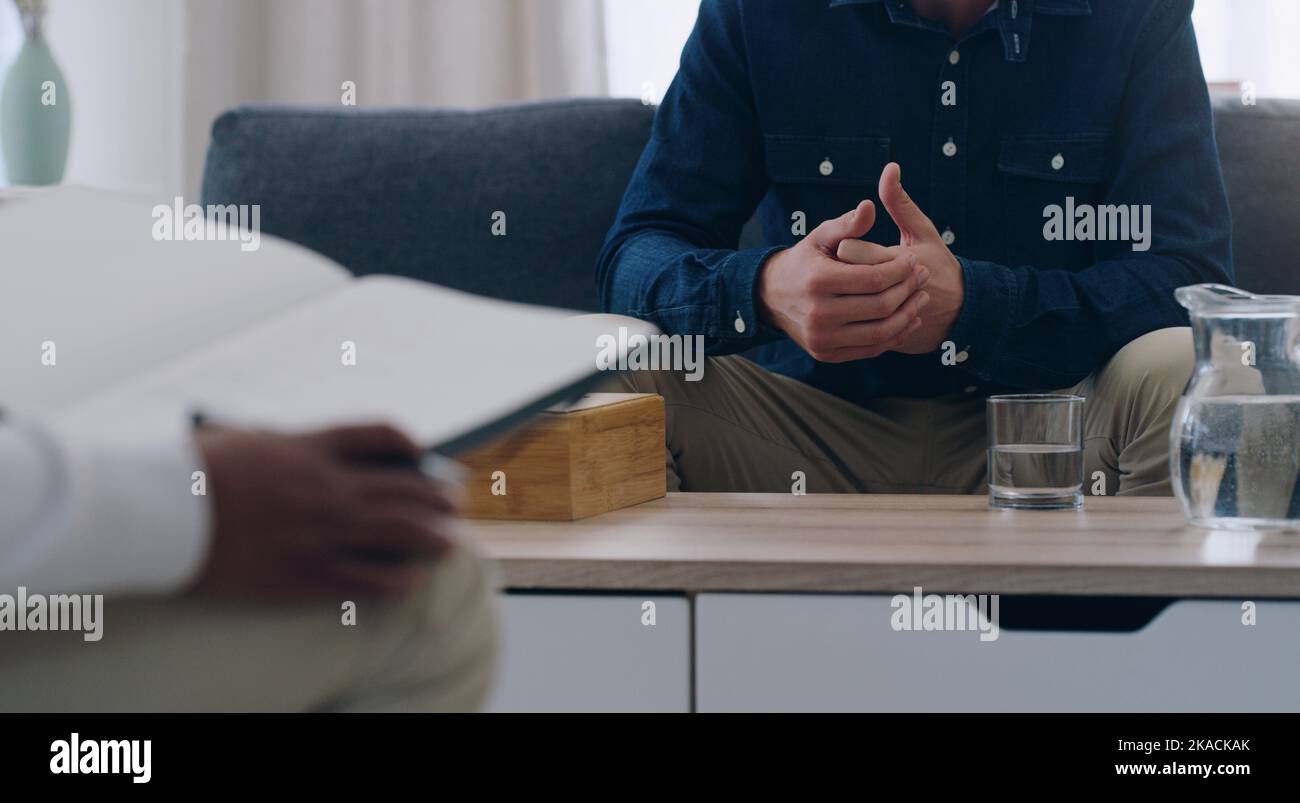 Patient, mental health and consulting psychologist, therapy and healthcare, counseling and