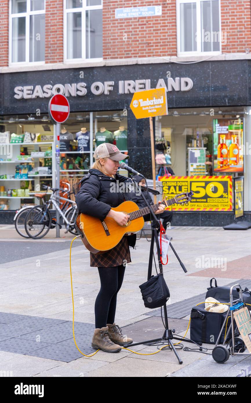 Ireland Eire Dublin Anne Street South Leila Jane Keeney licensed busker solo young musician
