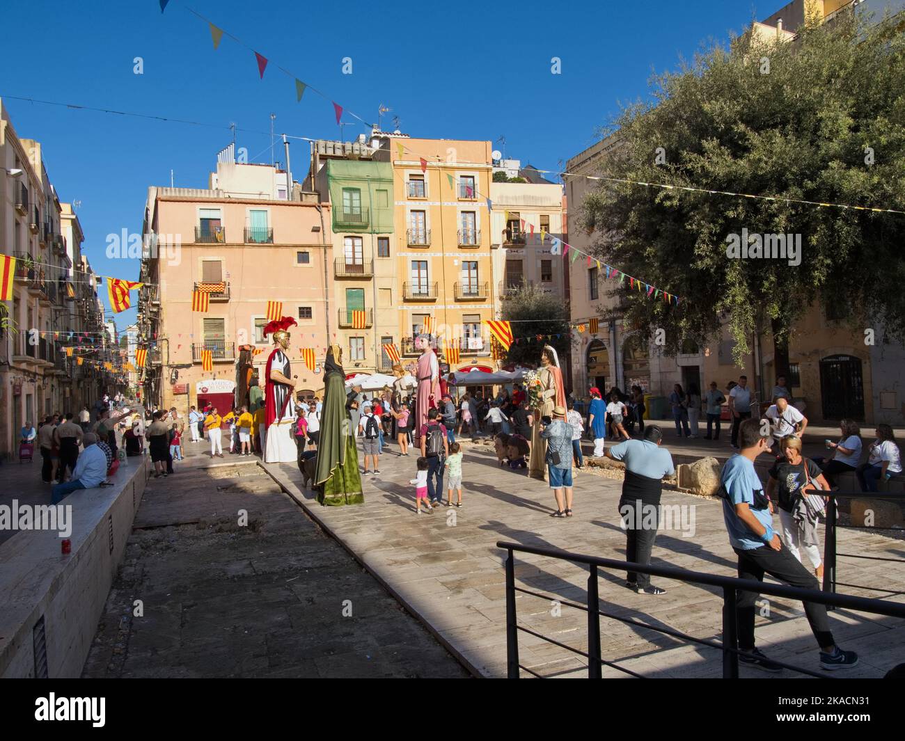 Giants in the Saint Roch celebration in Tarragona Catalonia Spain Stock Photo