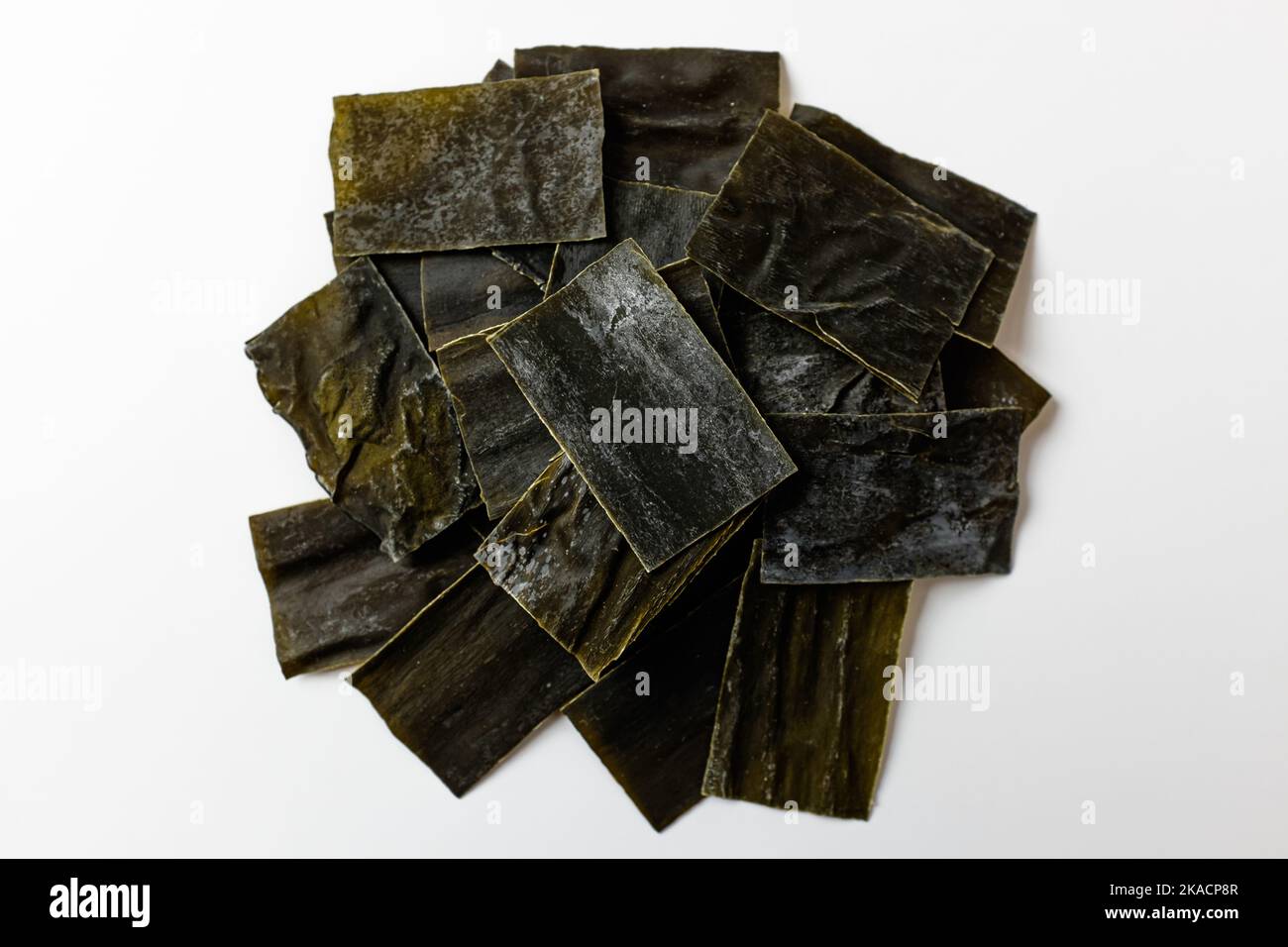 dried kelp on a white background Stock Photo Alamy
