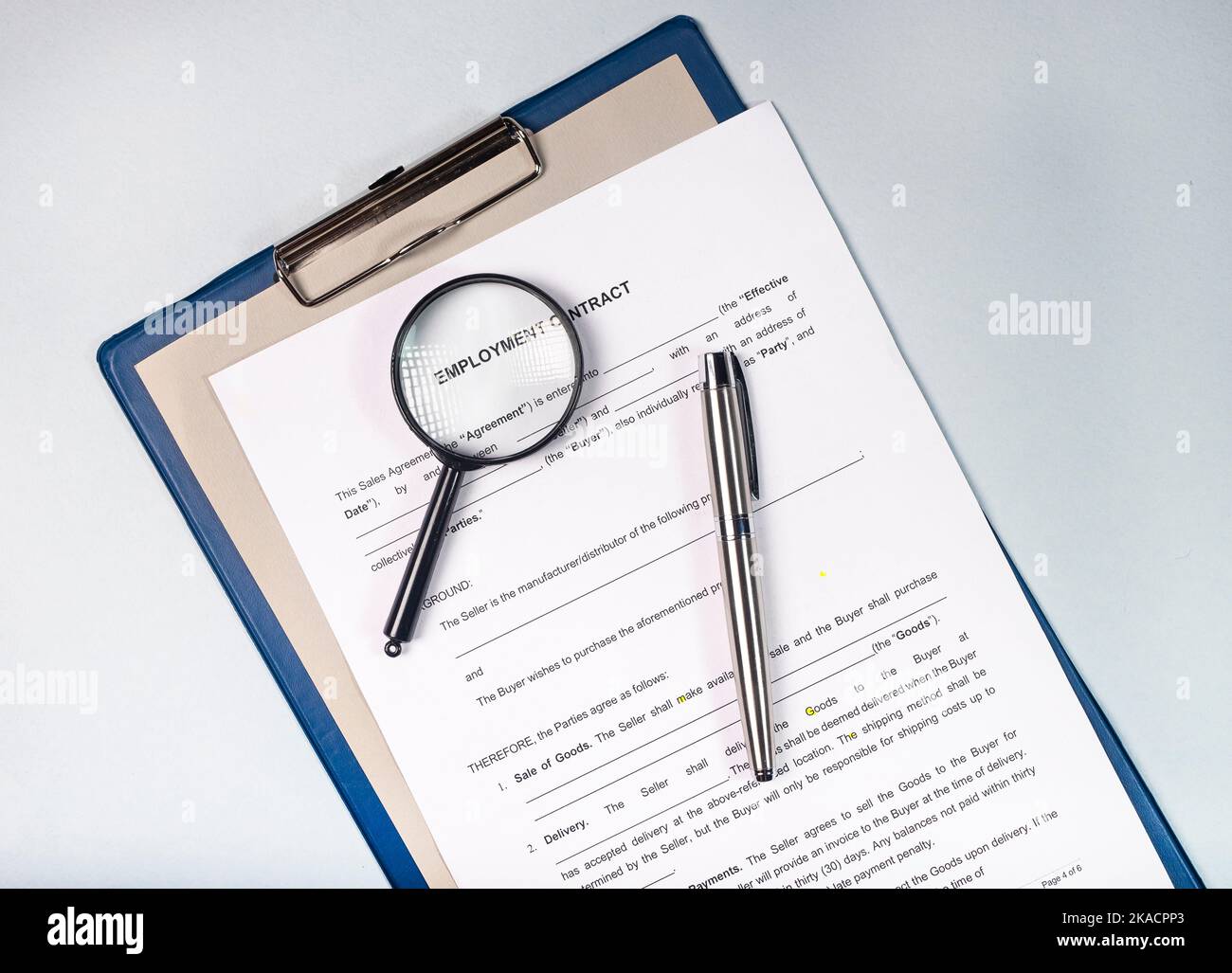 Minsk, Belarus - November 3, 2021 Employment contact studying concept. Stock Photo