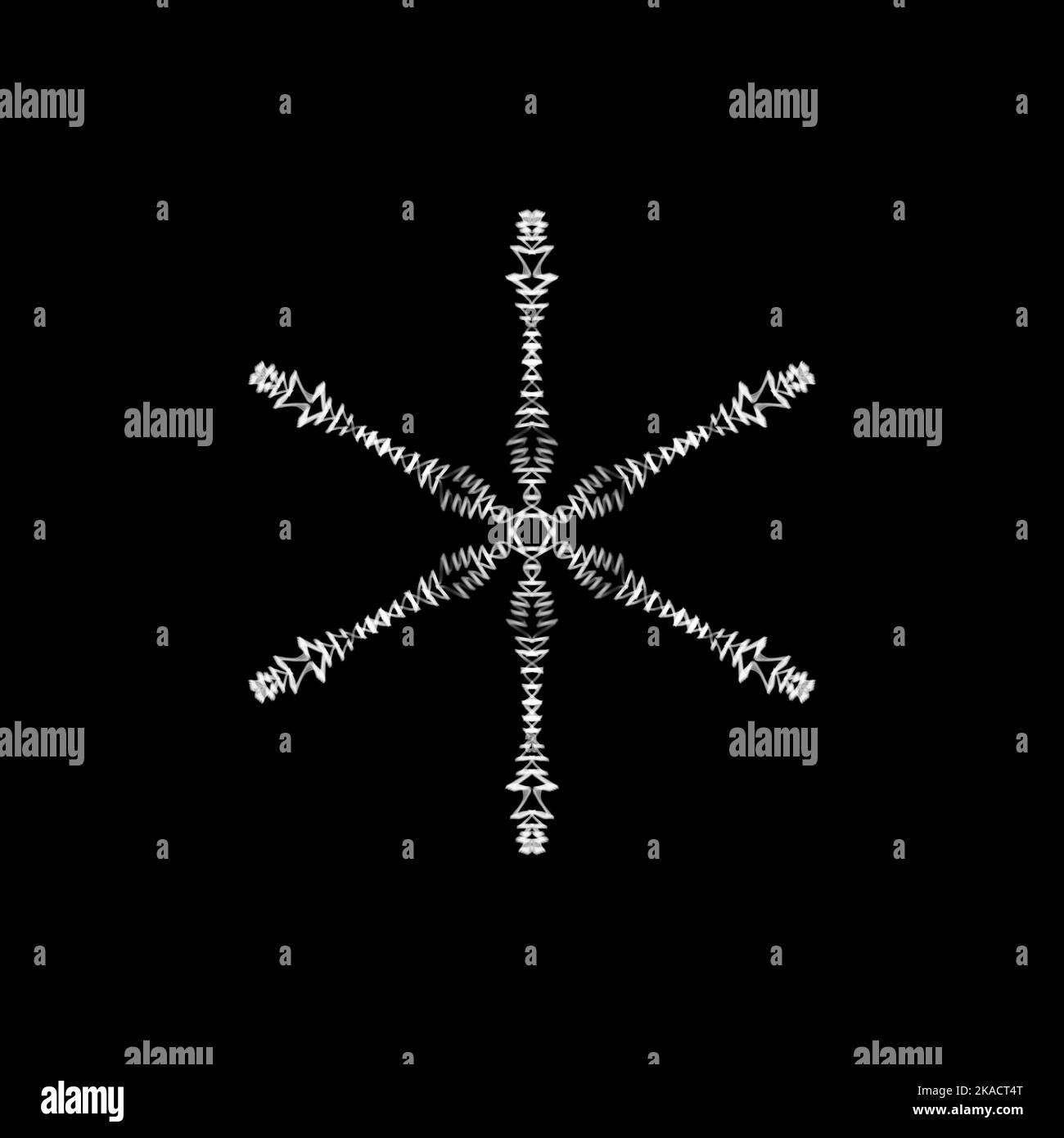 Abstract snowflake illustration on a black background Stock Photo - Alamy