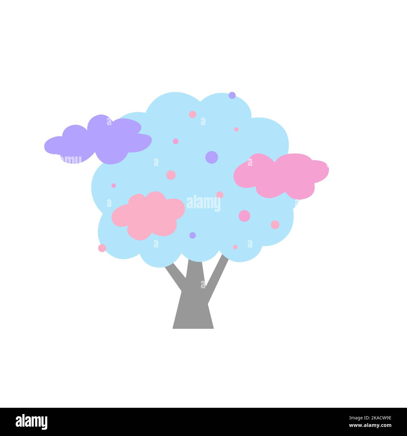 Vector illustration in pastel colors. Winter tree simple element Stock Vector