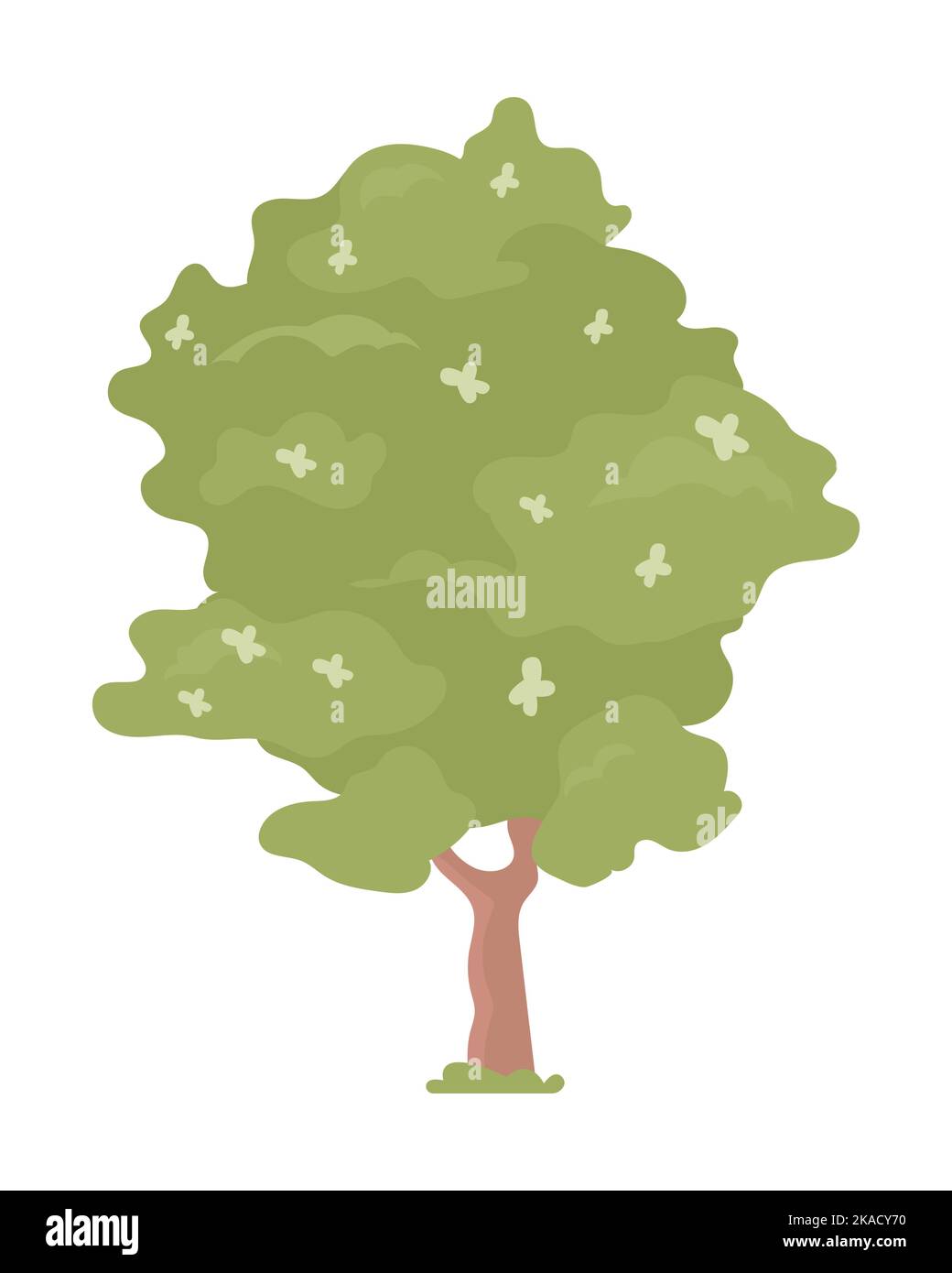 Blooming tree semi flat color vector object Stock Vector