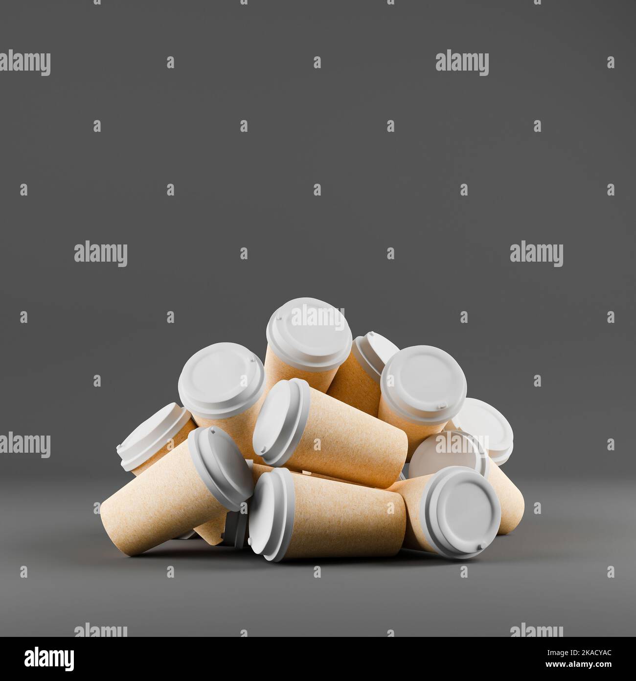 Pile of disposable coffee cups. Plastic waste problem Stock Photo Alamy