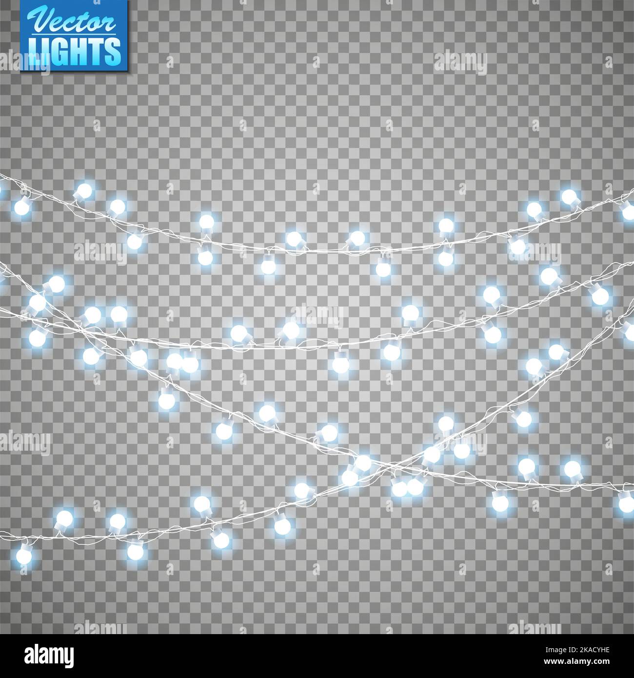 Christmas lights isolated on transparent background. Set of golden xmas ...