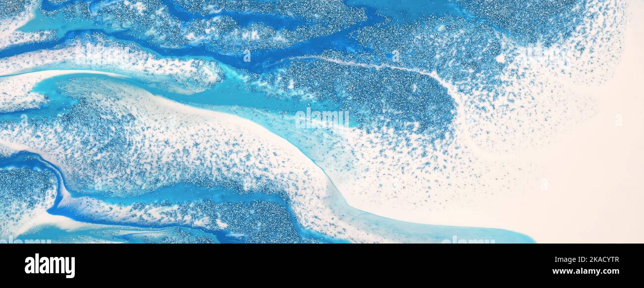 Abstract fluid art background light blue and white colors. Liquid ...