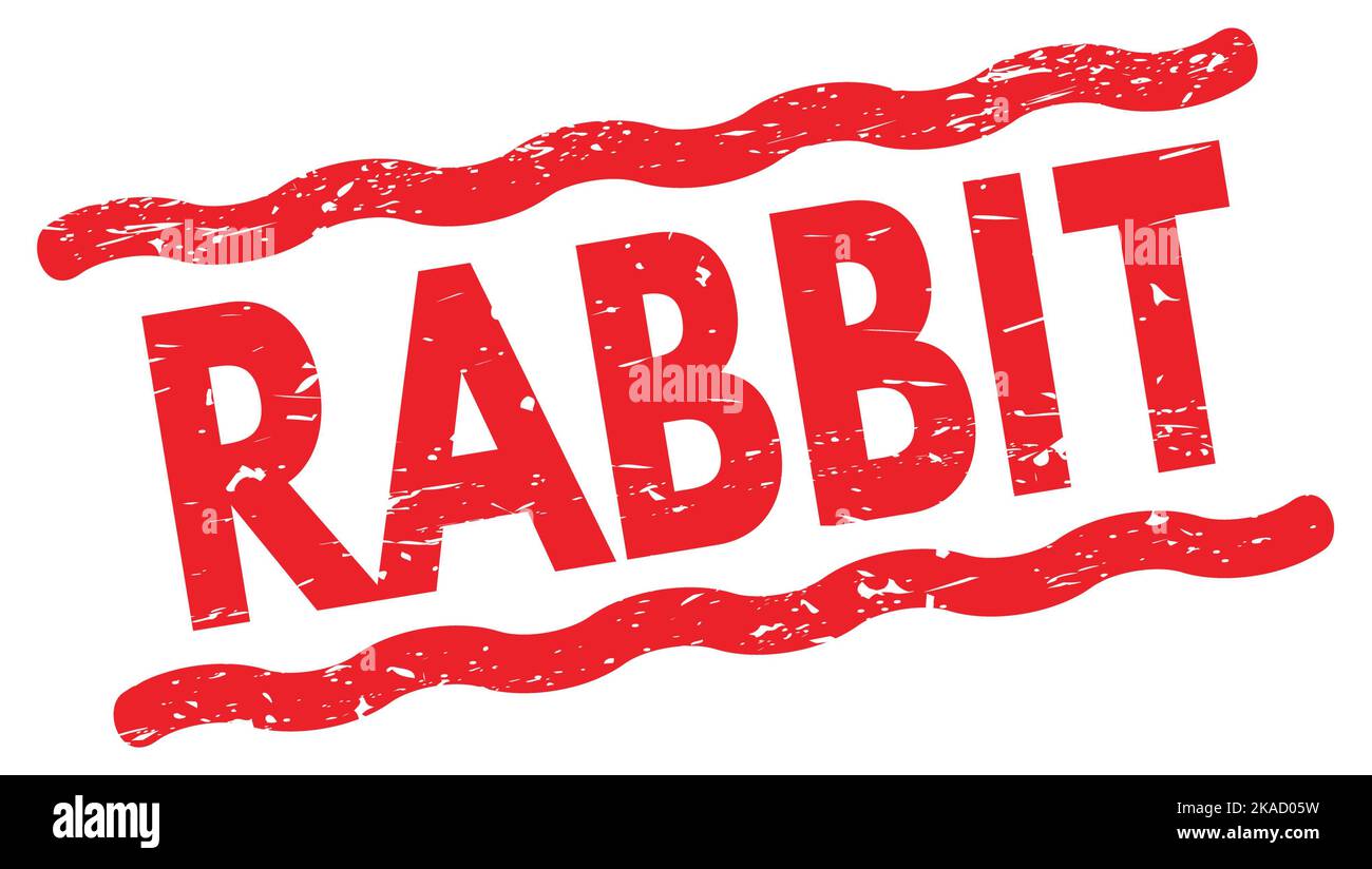 Red Ink Rabbit Stamp RABBIT text written on red lines stamp sign Stock Photo - Alamy