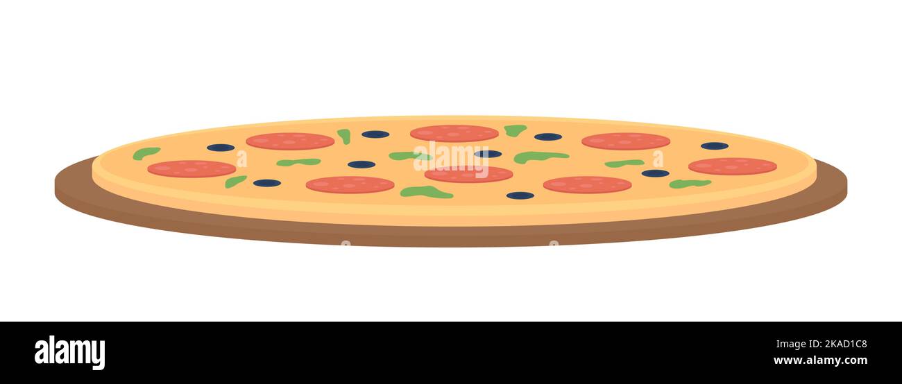 Pizza semi flat color vector object Stock Vector