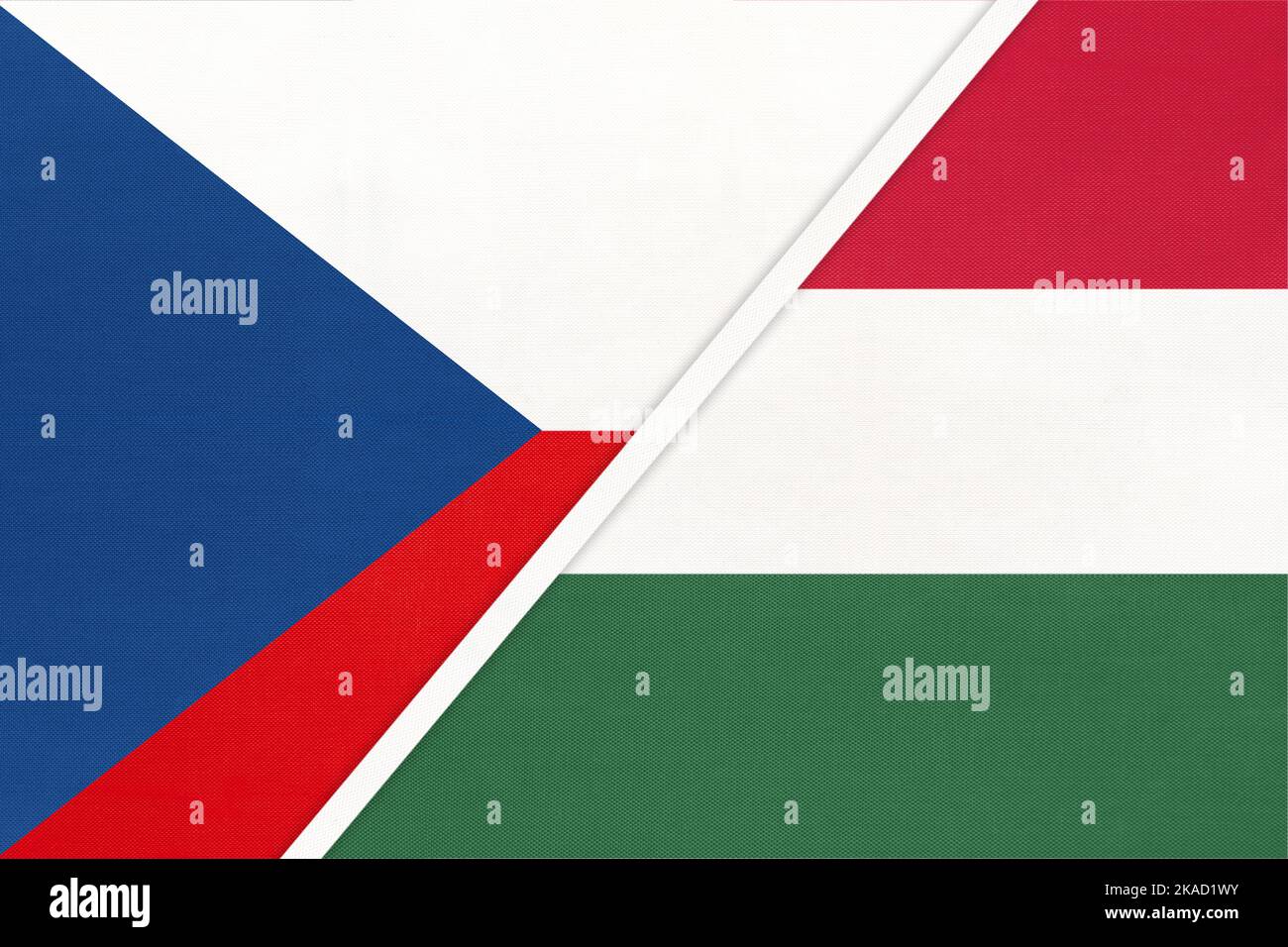 Czech Republic and Hungary, symbol of country. Czechia vs Hungarian