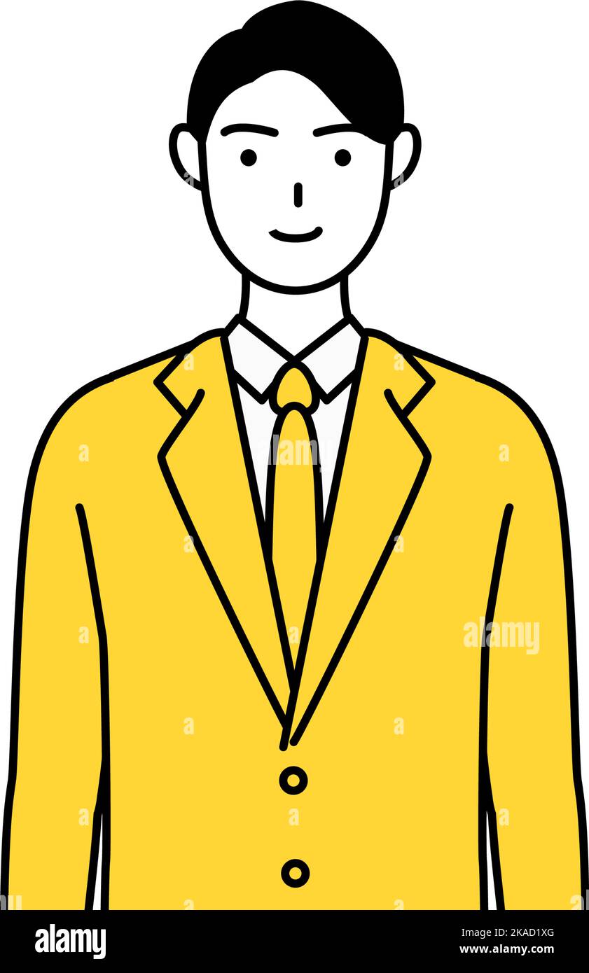 Simple line drawing illustration of a businessman in a suit Stock ...