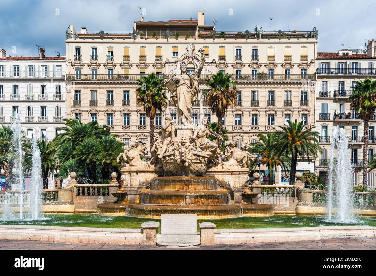 Fontaine de la Federation, Place de la Liberte, Toulon, France, Europe Stock Photo