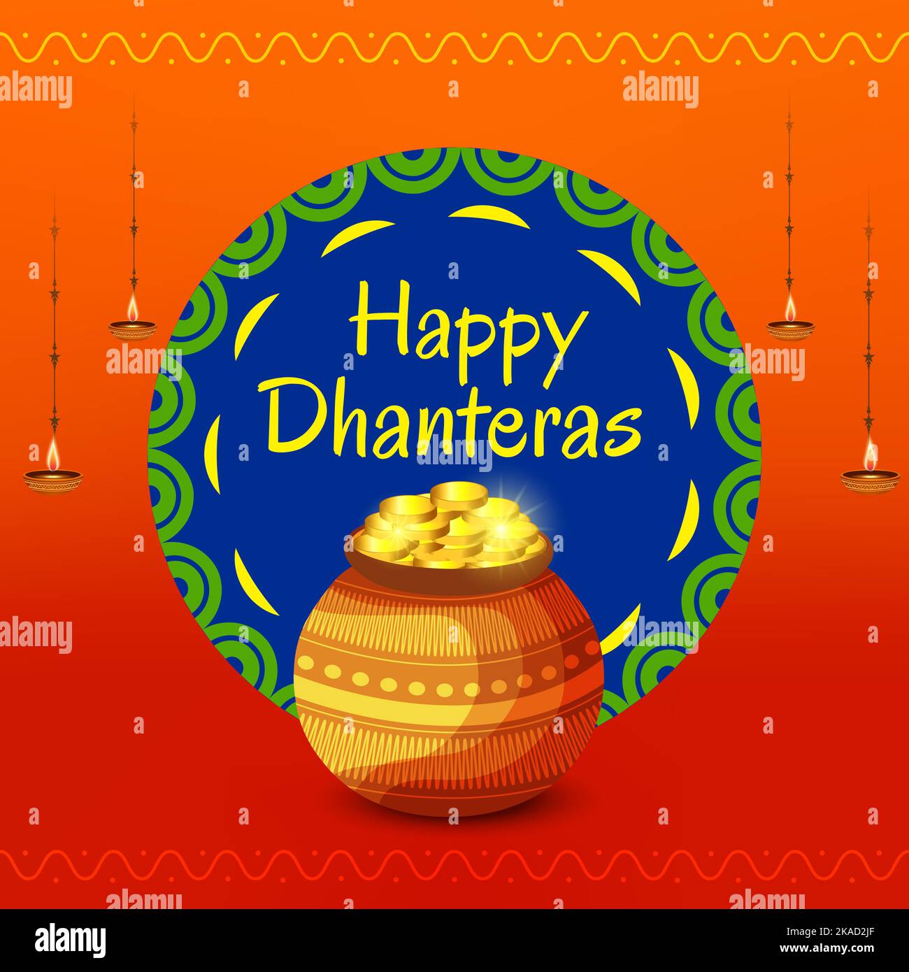 Vector illustration of celebration background indian dhanteras ...