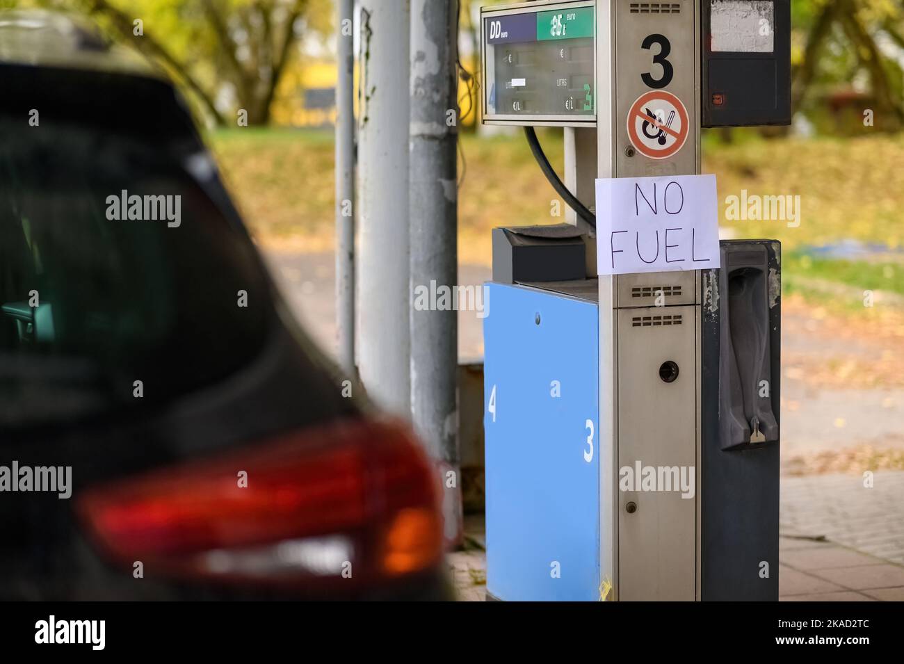 The fuel pump at the gas station is not working due to the fuel