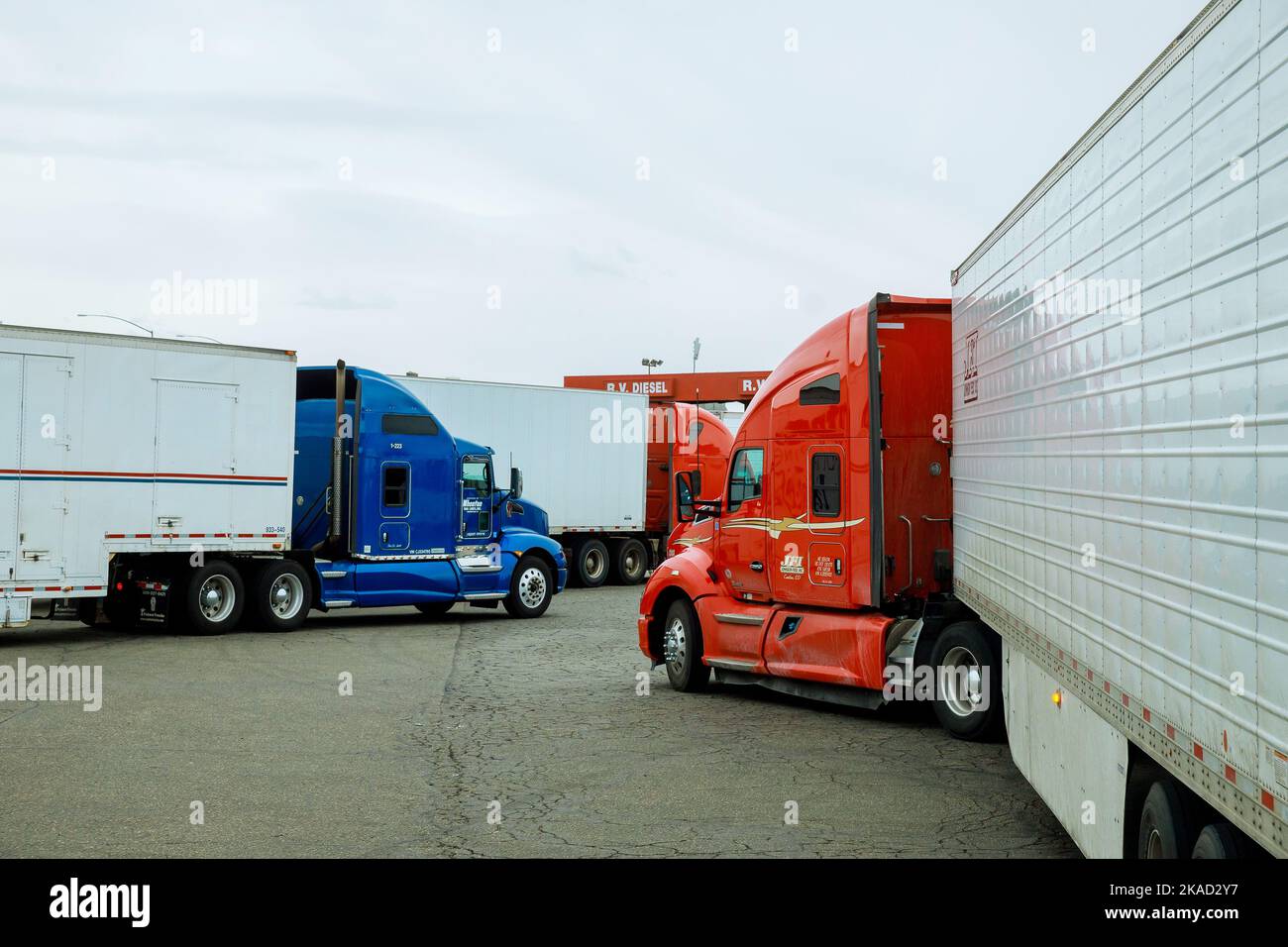 21 OCTOBER 2022 Yuma AZ US Resting place truck stop various types of