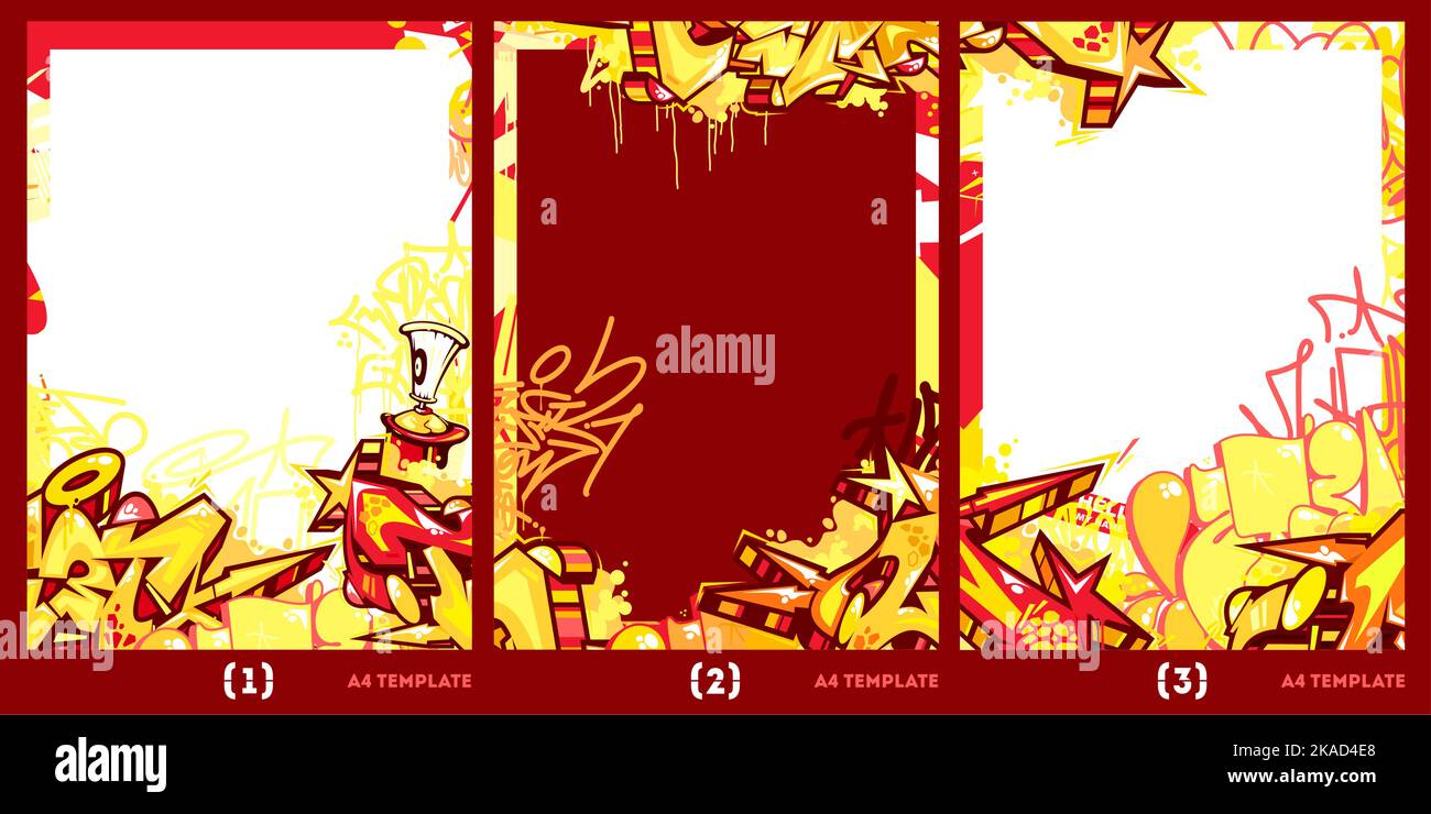 Cool Colorful Abstract Urban Graffiti Style A4 Poster Vector
