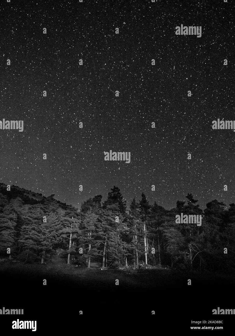 Starry night view Black and White Stock Photos & Images - Alamy