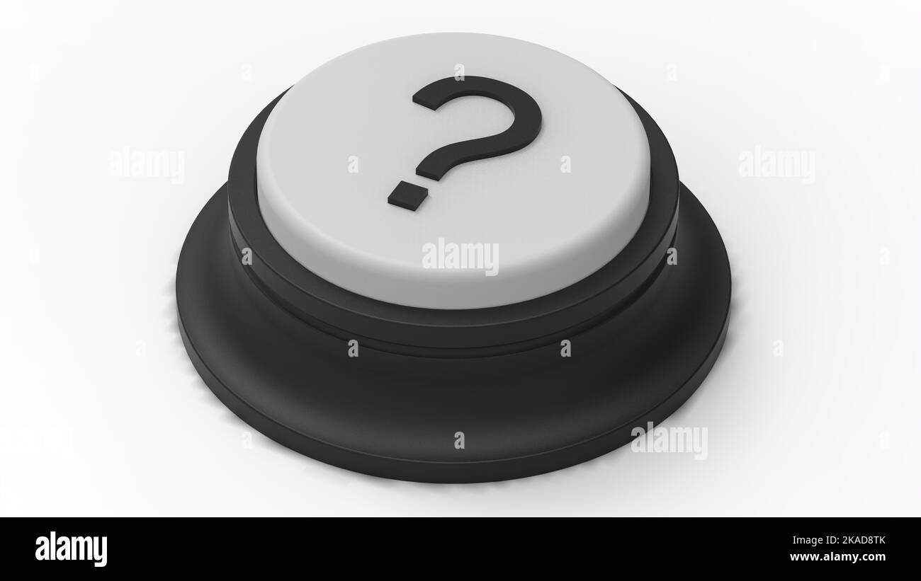 white button question mark isolated illustration 3d render Stock Photo ...