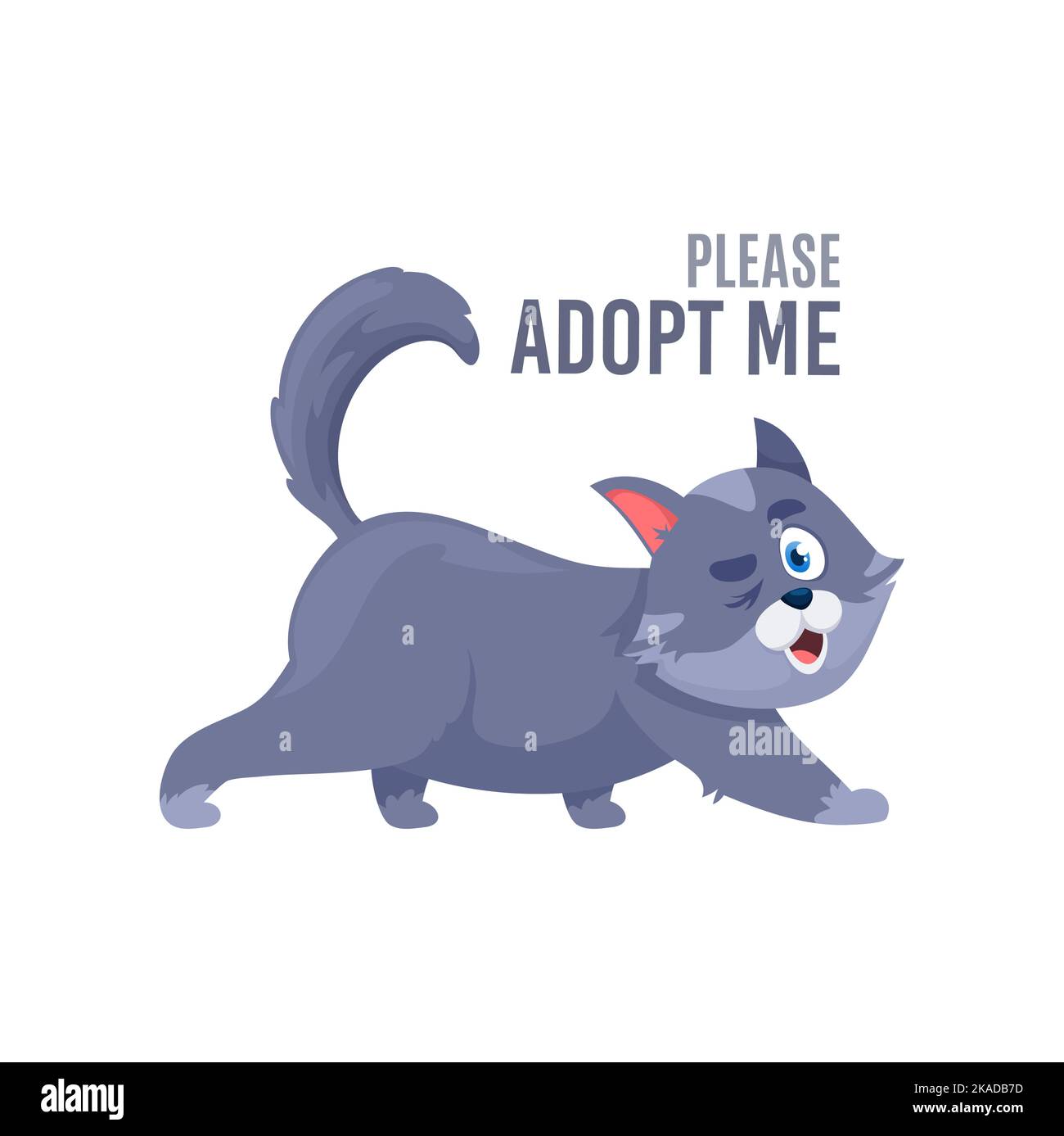 Animals Adoption Isolated Vector Funny Cat Wink Eye Asking Please Animals Adoption Isolated Vector Funny Cat Wink Eye Asking Please