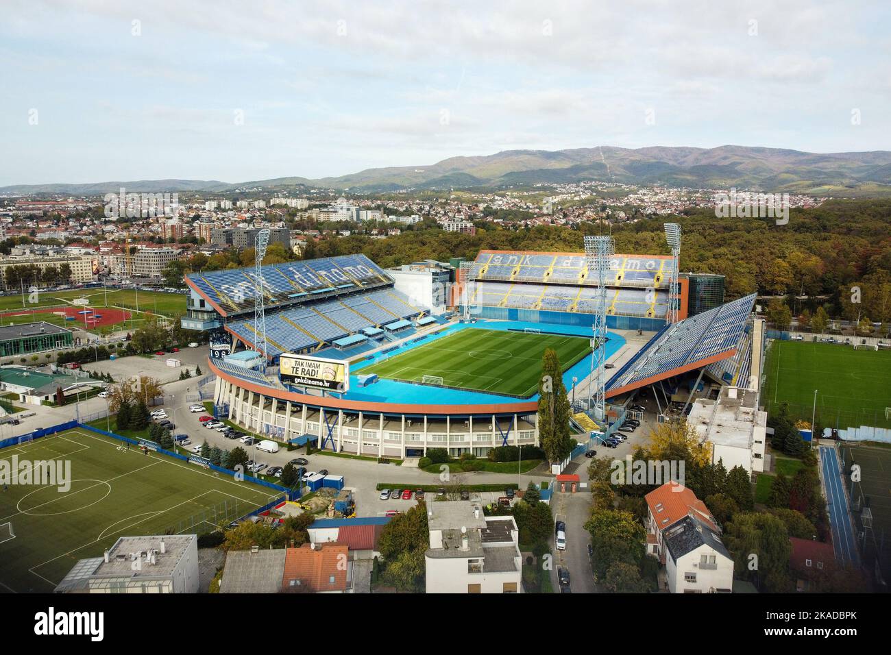 Aerial photo of Maksimir Stadium, home of GNK Dinamo Zagreb, on October ...