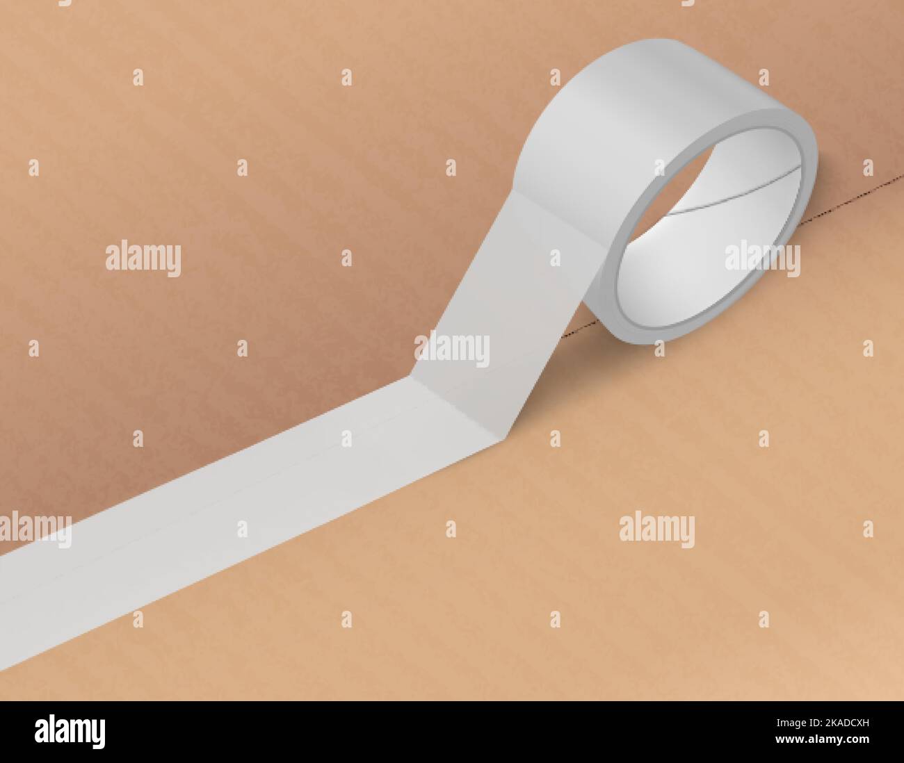 Duct tape mockup realistic composition with view of package cover and