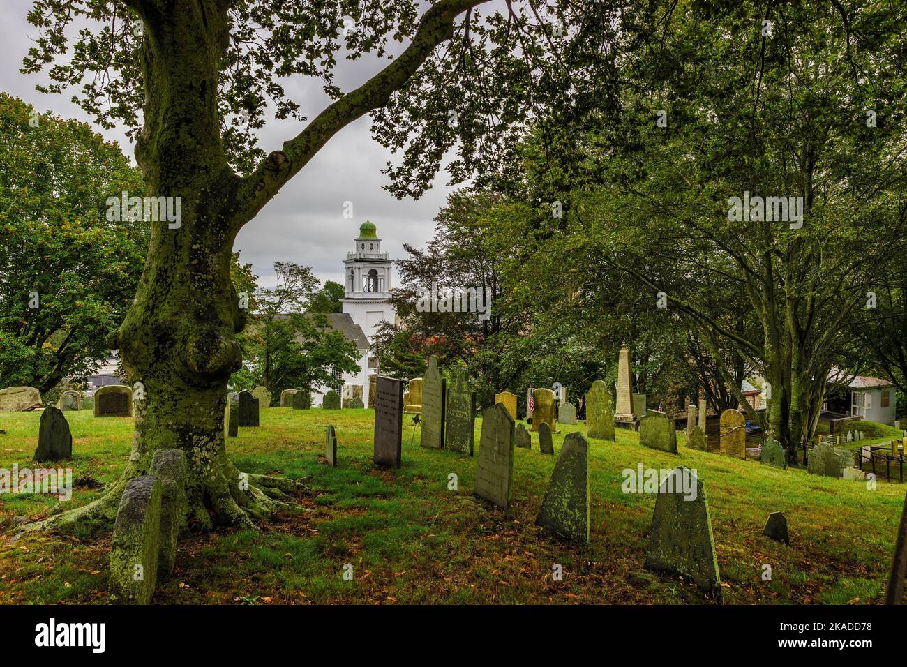 Plymouth Massachusetts Usa September 12 2022 Sites On Burial Hill Where The Pilgrams Built 5948