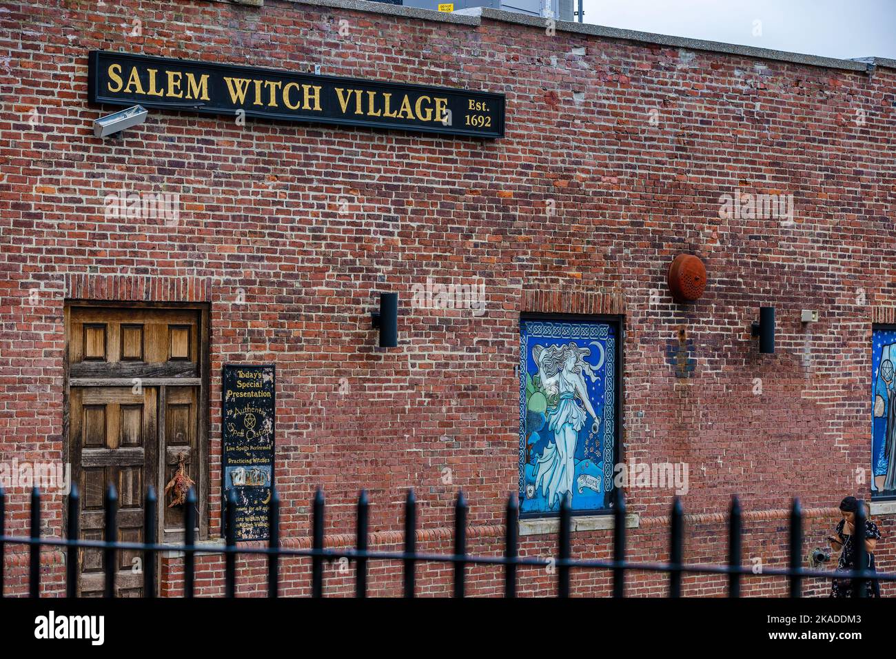 Salem, Massachusetts, USA September 3, 2022 Exterior wall of a brick