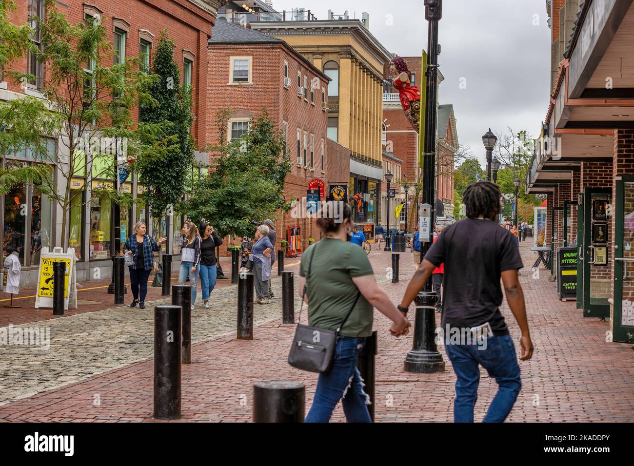 Salem, Massachusetts, USA September 3, 2022 People walking and