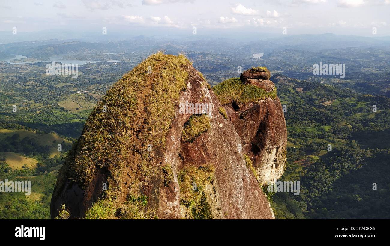 A closeup of the famous peak of Cerro de la Pava mountain in the municipality of Huimanguillo, Tabasco, Mexico Stock Photo