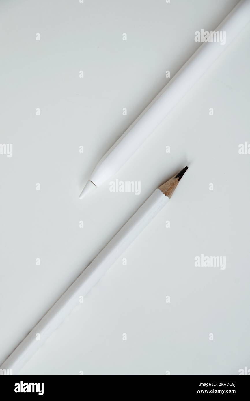 electronic stylus and wooden plain pencil, technology development