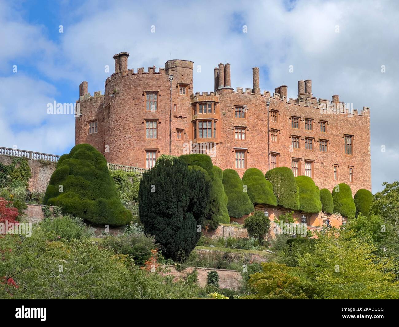 Powis Castle - a medieval castle, fortress and grand country house near Welshpool, in Powys, Wales. Stock Photo