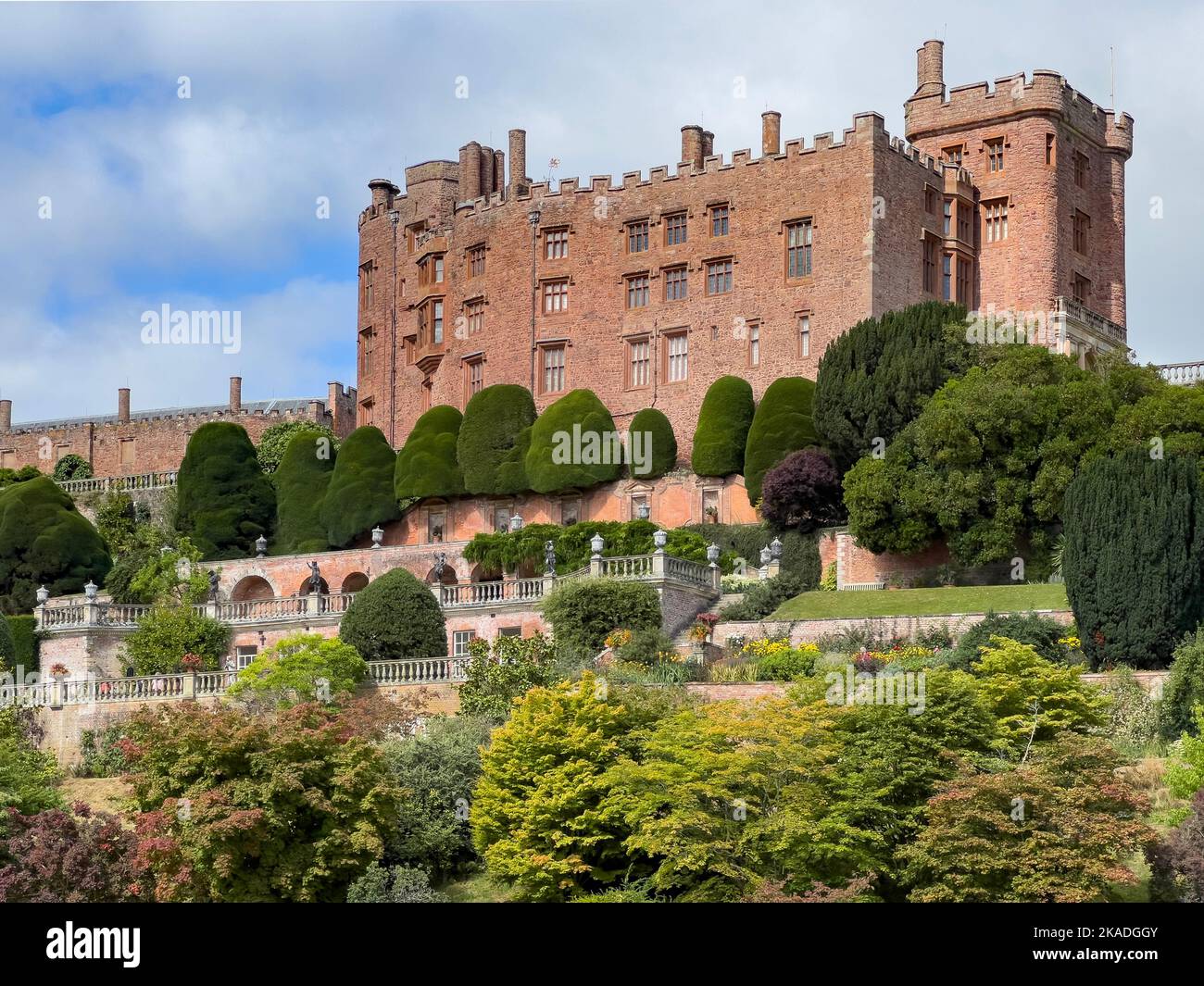 Powis Castle - a medieval castle, fortress and grand country house near Welshpool, in Powys, Wales. Stock Photo