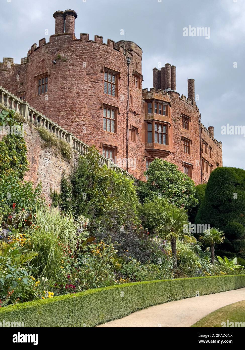 Powis Castle - a medieval castle, fortress and grand country house near Welshpool, in Powys, Wales. Stock Photo