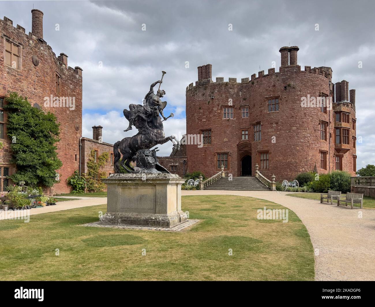 Powis Castle - a medieval castle, fortress and grand country house near Welshpool, in Powys, Wales. Stock Photo