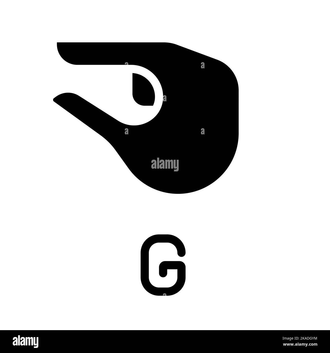 Sign for letter G in ASL black glyph icon Stock Vector Image & Art Alamy