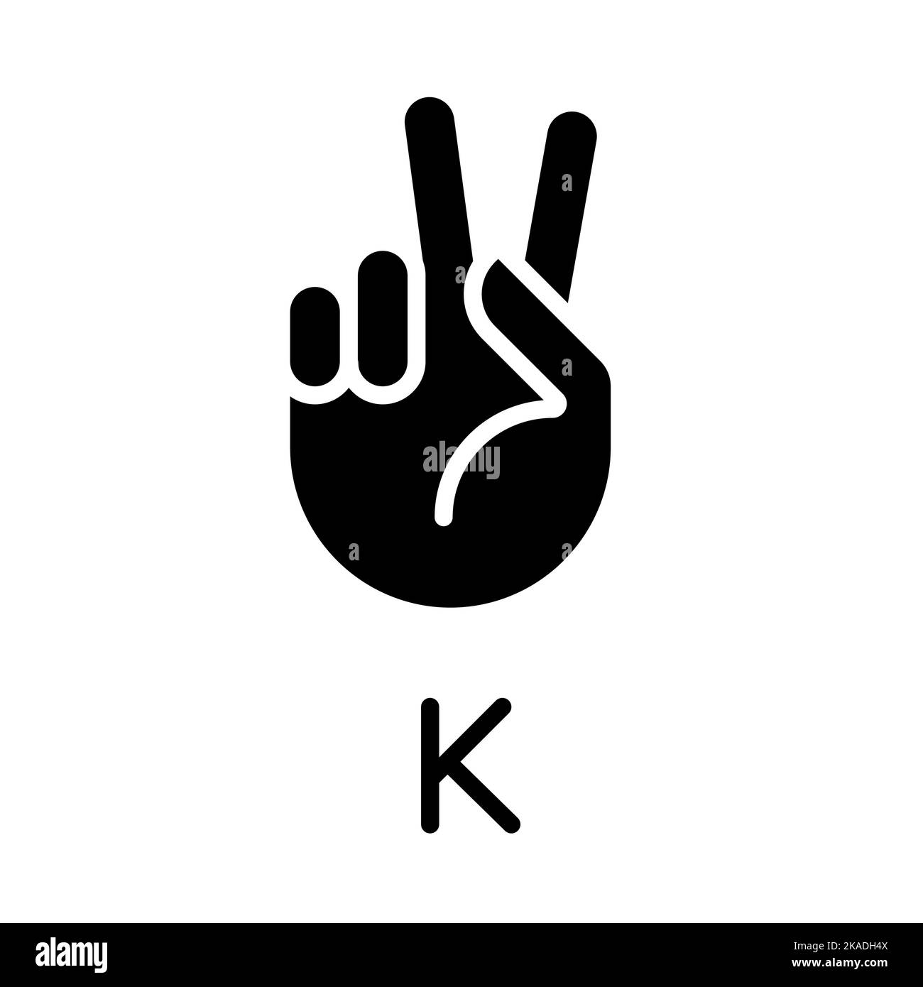 Letter K sign in ASL black glyph icon Stock Vector Image & Art Alamy