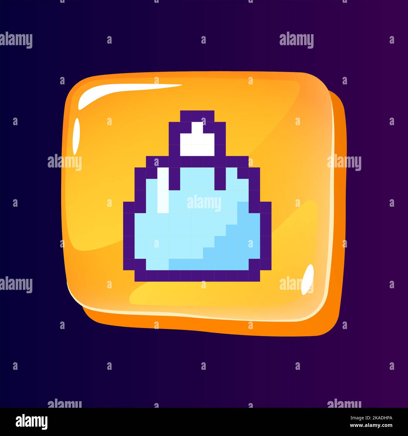 Shopping bag glossy ui button with pixelated color icon Stock Vector ...