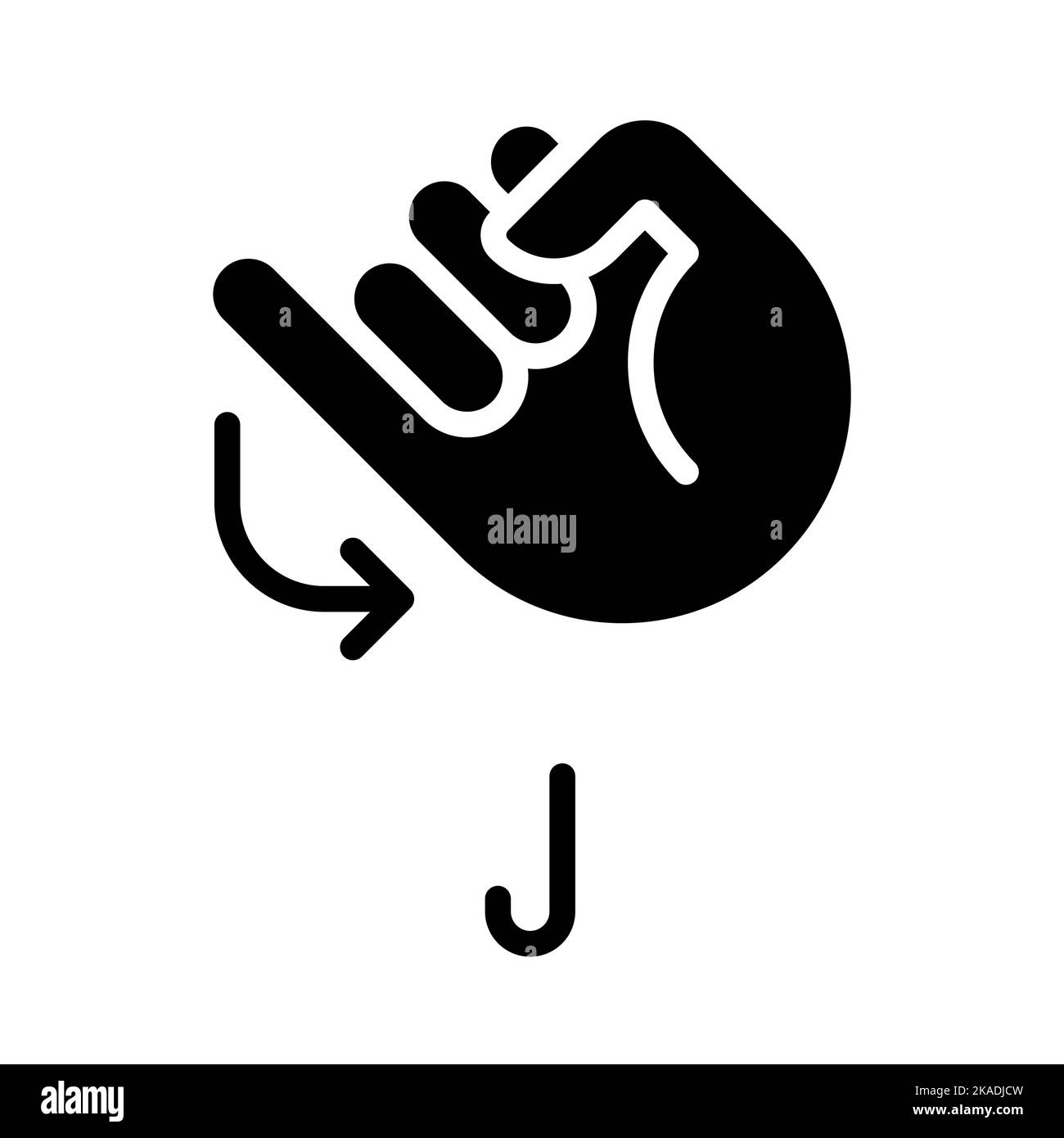 Letter J sign in ASL black glyph icon Stock Vector Image & Art Alamy