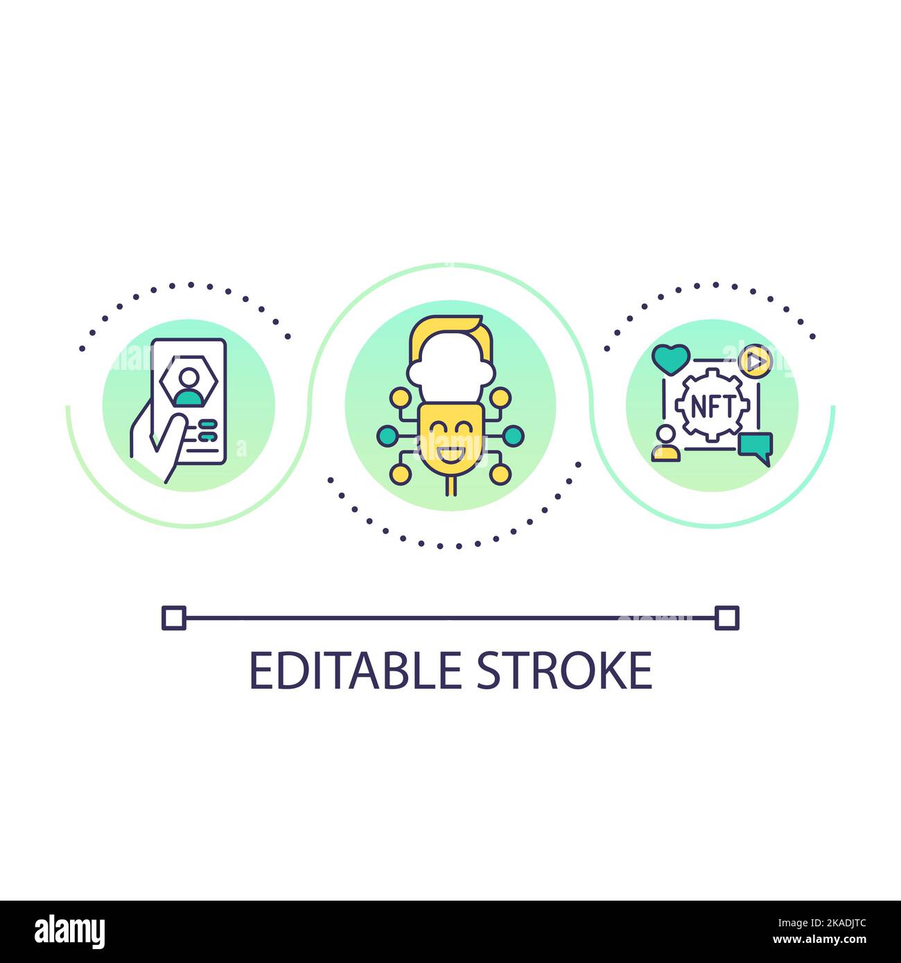 NFT personality loop concept icon Stock Vector