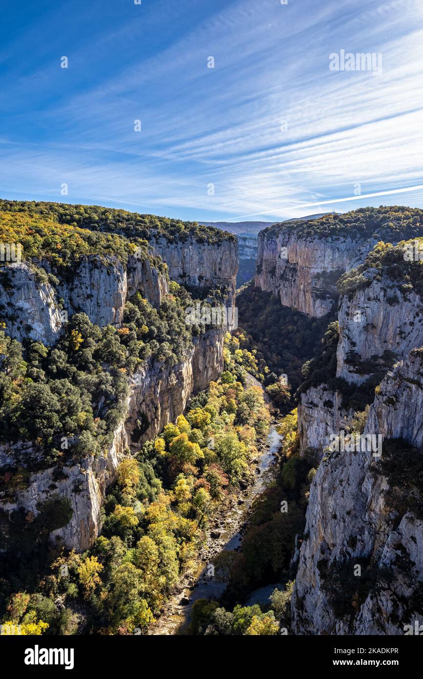 Foz de Arbayun canyon of Salazar River of the Pyrenees in Navarre Autonomous Community of Spain, Europe Stock Photo