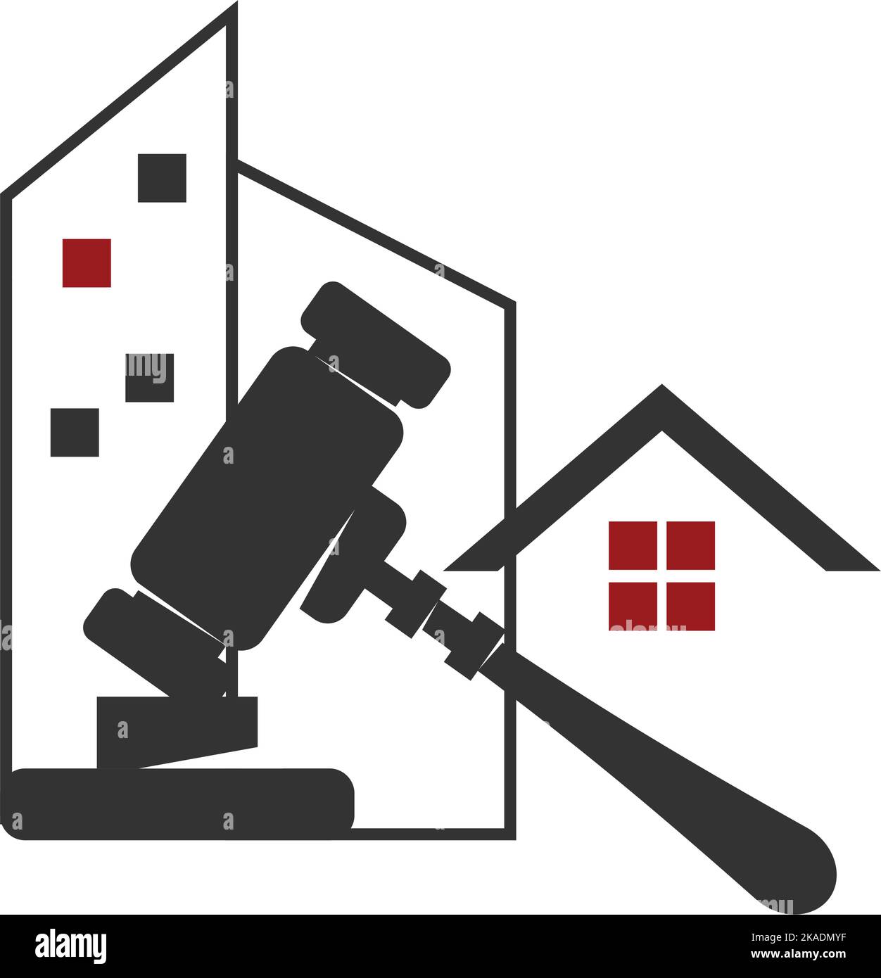 Auction hammer logo Icon Illustration Brand Identity Stock Vector Image