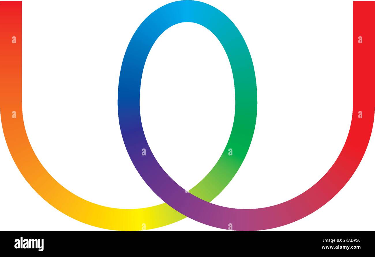 colorful rainbow letter w logo icon vector symbol Stock Vector Image ...